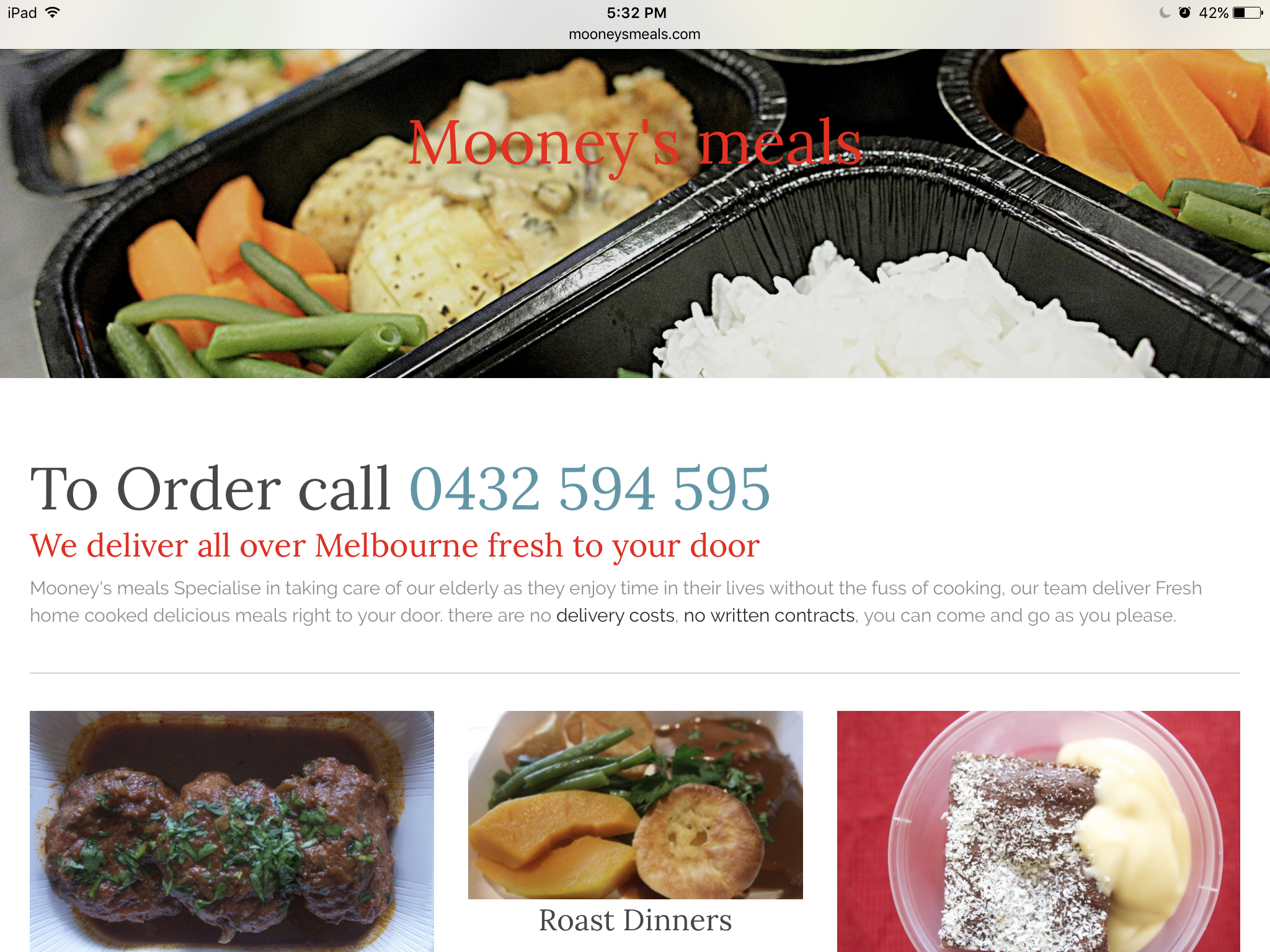 Ready made meals delivered to your door. Freshly made, local,produce